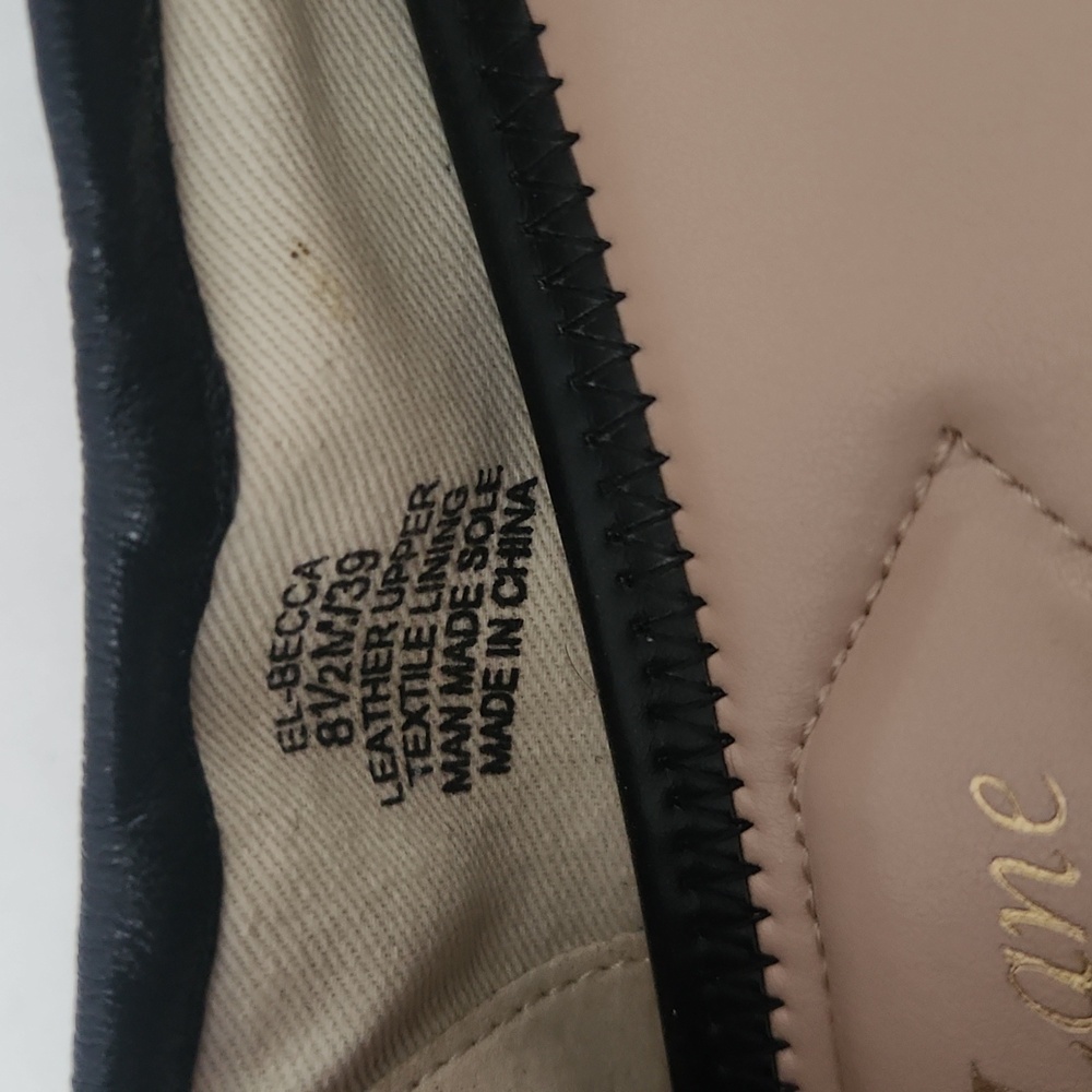 Essex Lane Black Leather Ballet Flats 8.5M - Picture 5 of 12